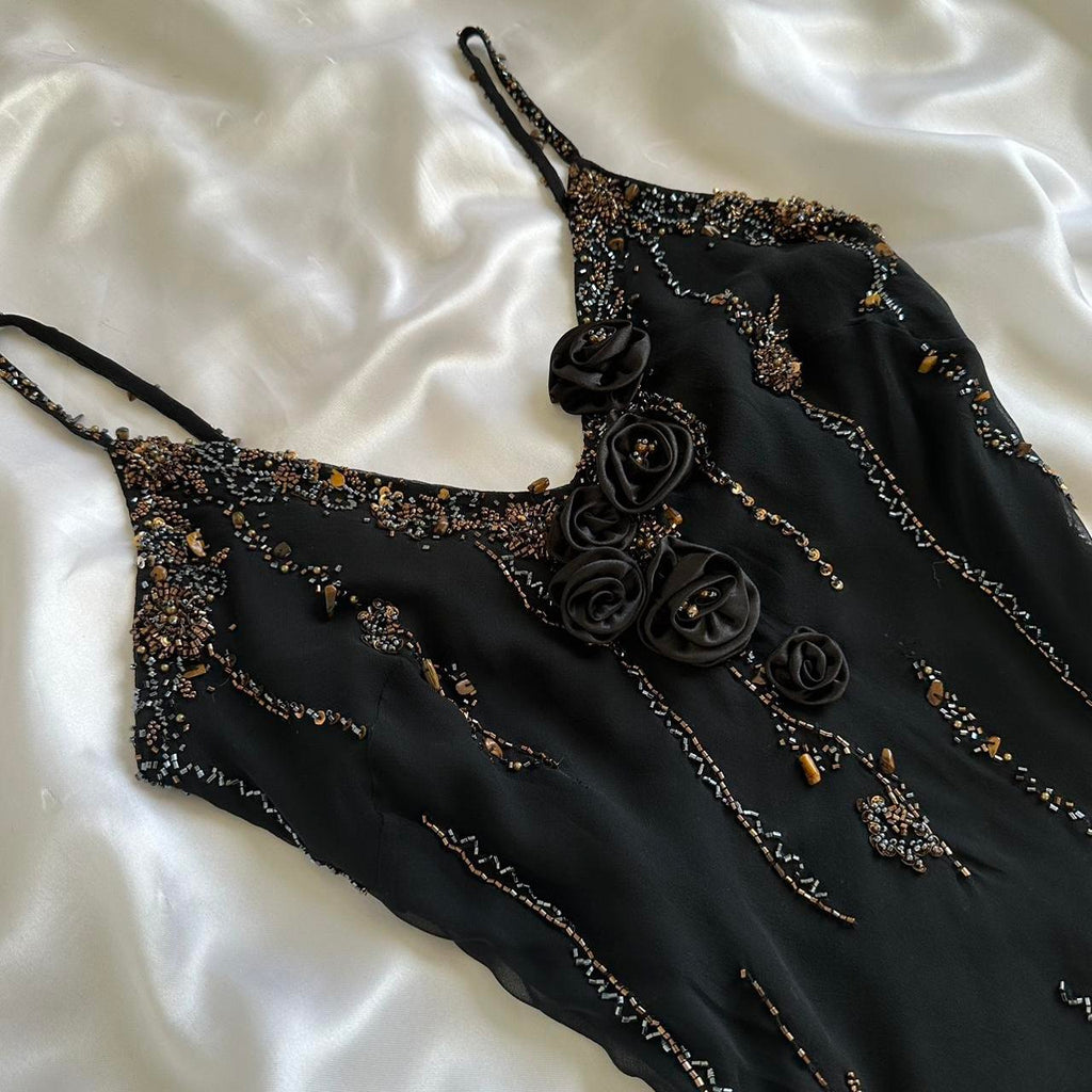 Women's Black and Silver Dress