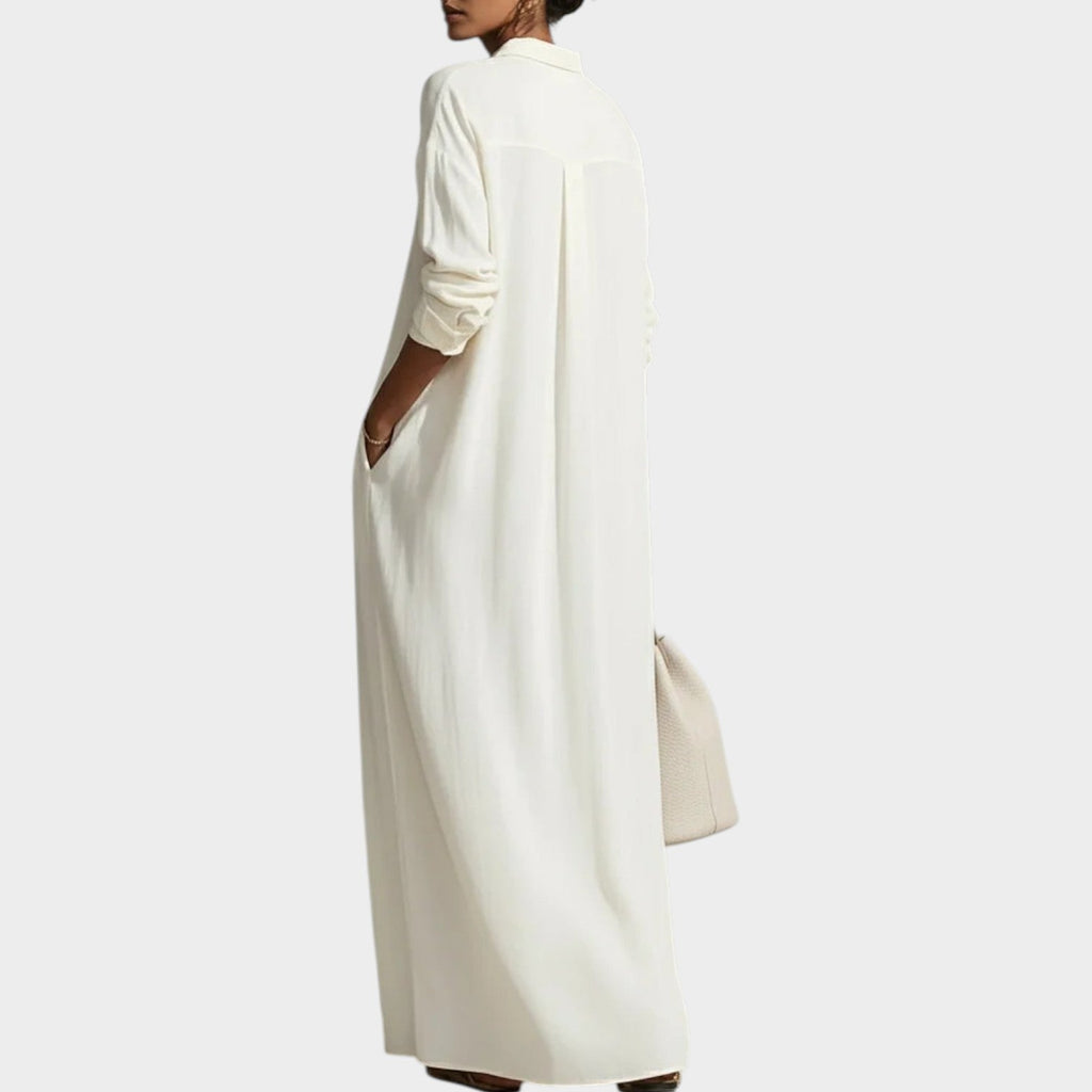 Relaxed Button-Down Maxi Shirt Dress