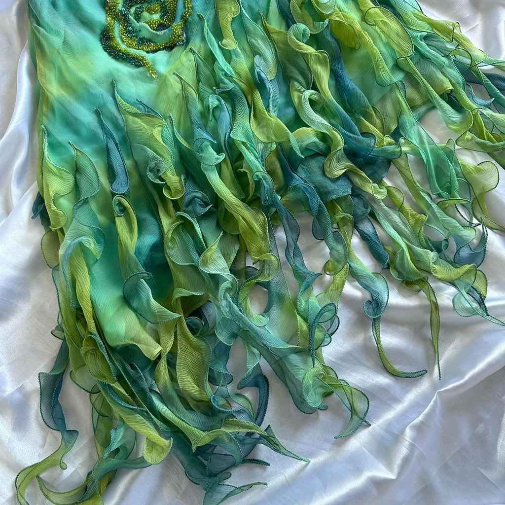 Women's Green and Brown Dress
