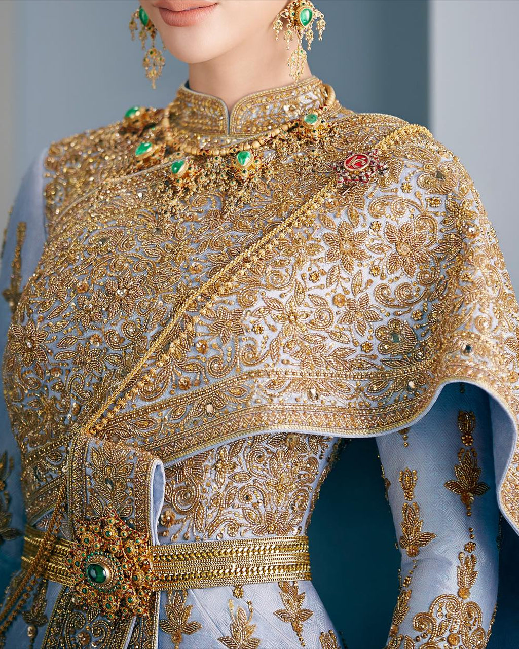 Women's Long Sleeve Embroidered Dress
