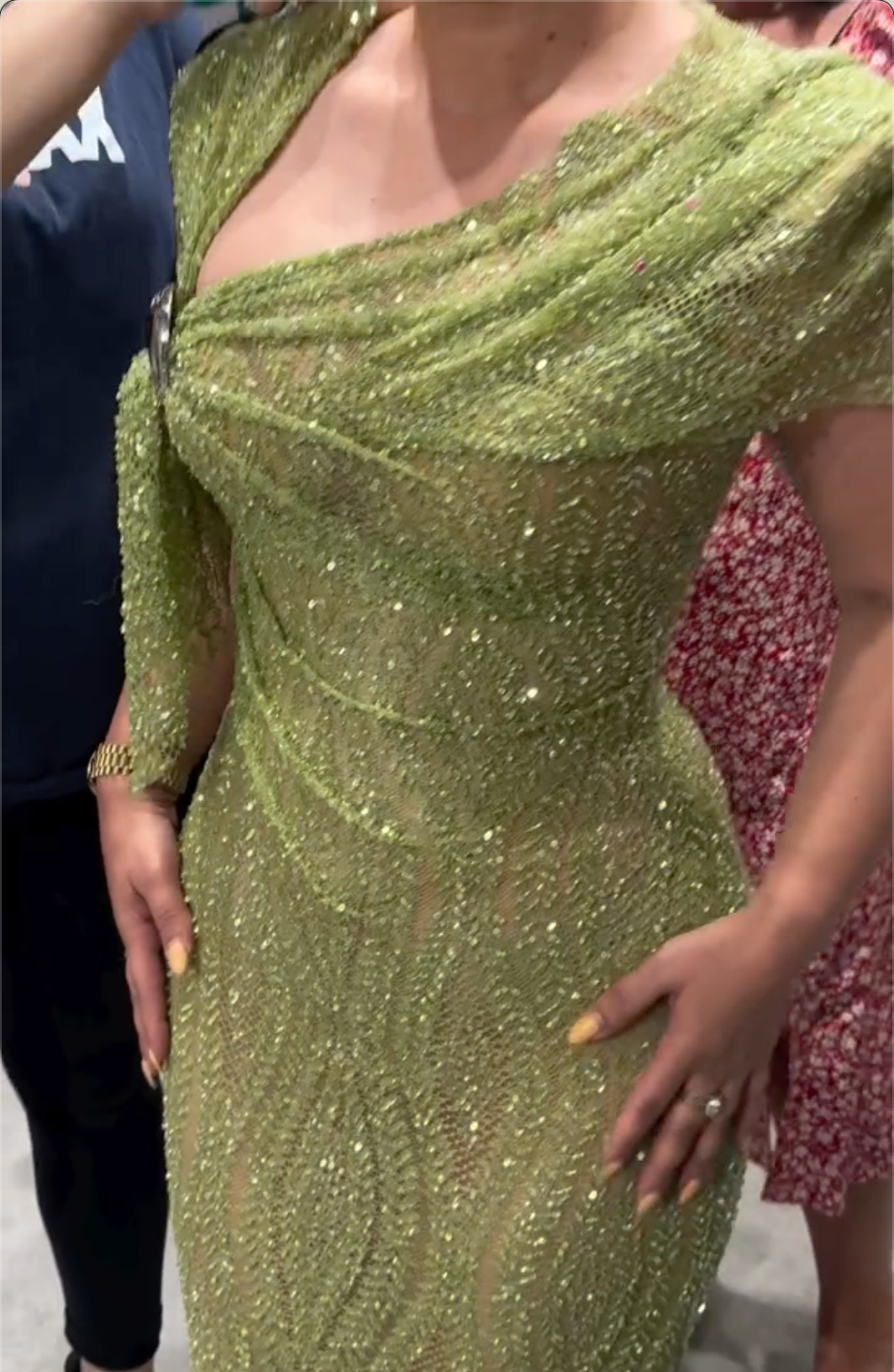 Mint Green Beaded Sheer Maxi Dress