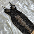 Women's Black and Cream Dress
