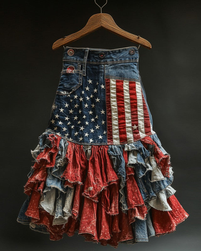 Summer Casual Independence Day Themed Skirt ba15