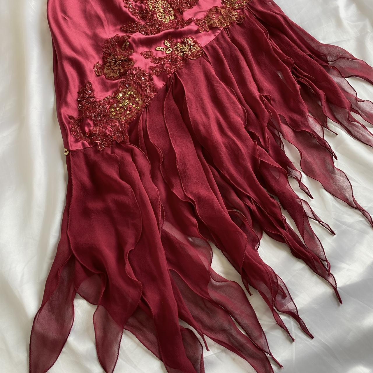Women's Burgundy and Gold Dress
