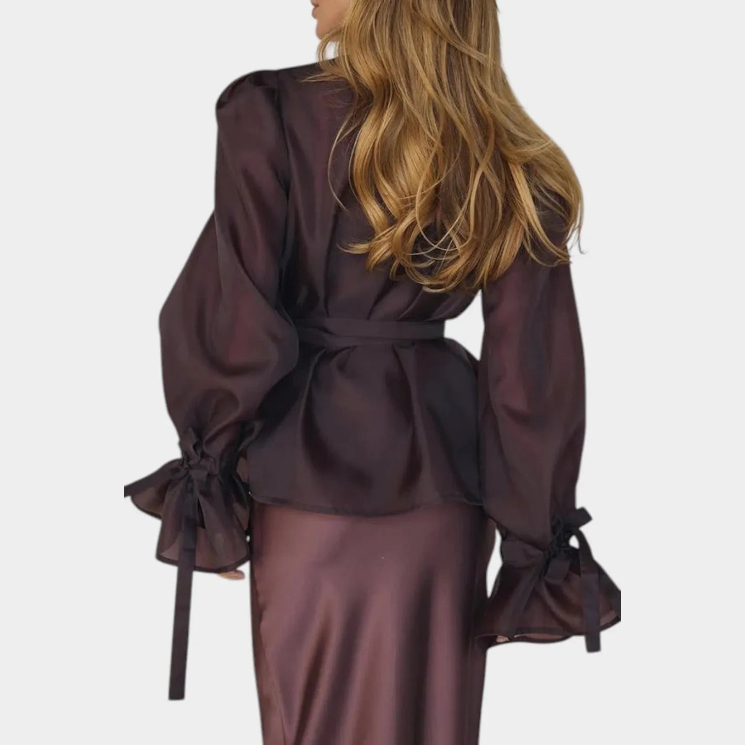 Satin and Chiffon Two-Piece Set