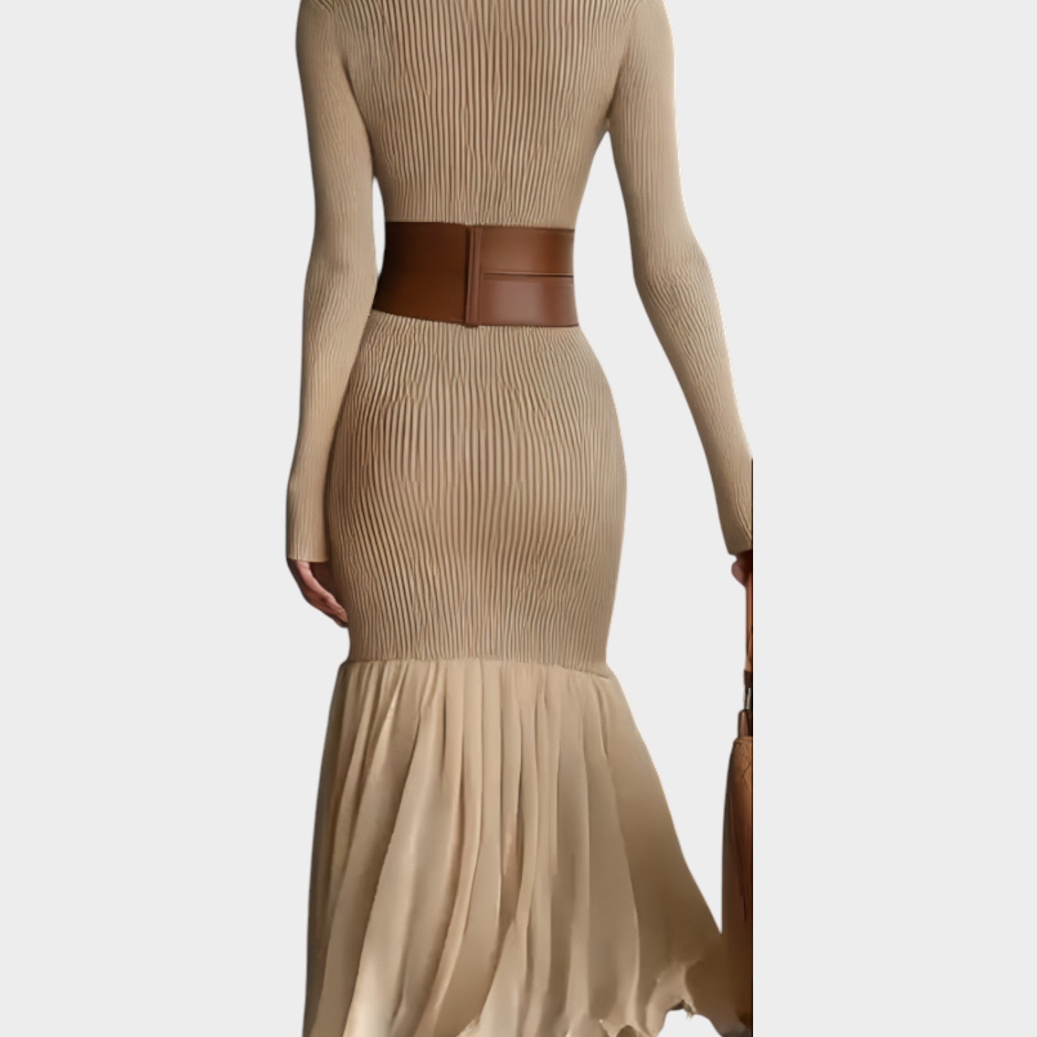 Ribbed Elegance Knit Midi Dress