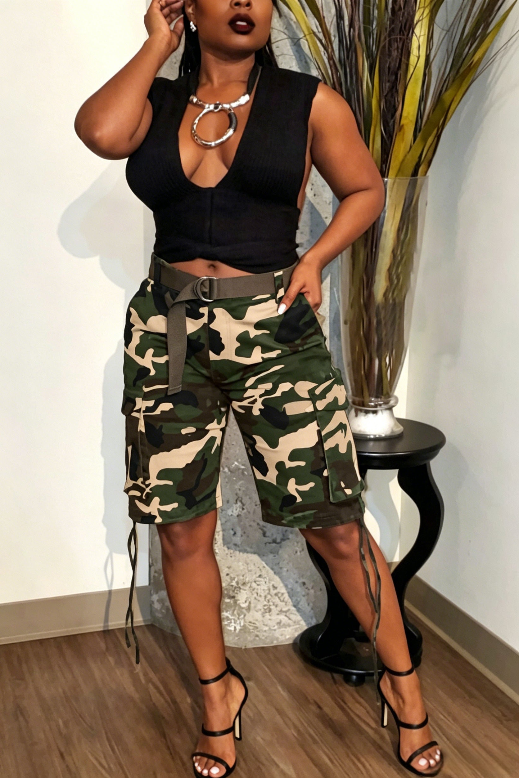 Women's Camouflage Cargo Shorts
