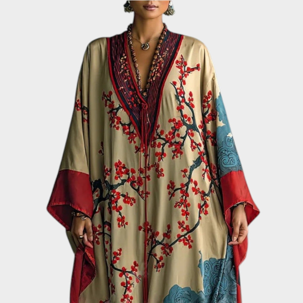 Printed Oversized Kaftan Maxi Dress