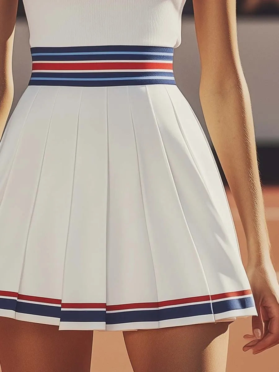 [24-hour shipping out]Fashion Sports Vest Pleated Tennis Mini Dress