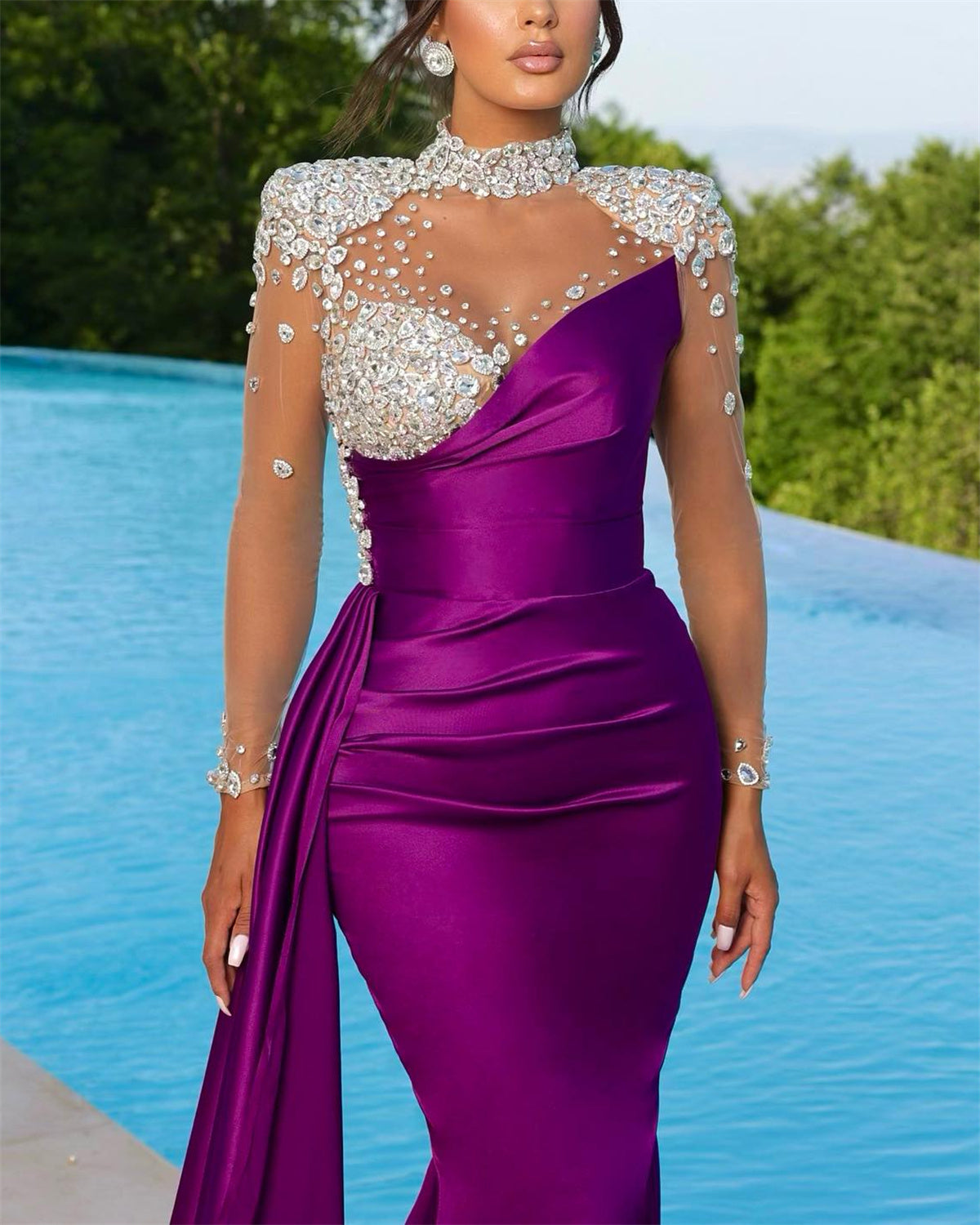 Women's Mesh Sequin Stitching Dress