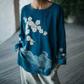 Women's Japanese Waves And Cherry Blossoms Pattern Comfortable Top