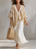 Textured Poncho & Maxi Skirt Set