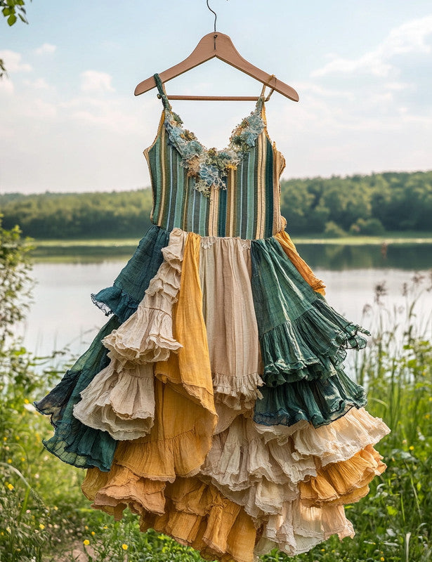 Summer Handmade Lace Patchwork Dress 5163