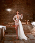 "Armina" High-neck Short Bridal Dress