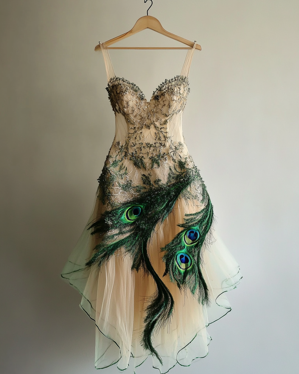 Summer irregular lace patchwork beaded dress ab29