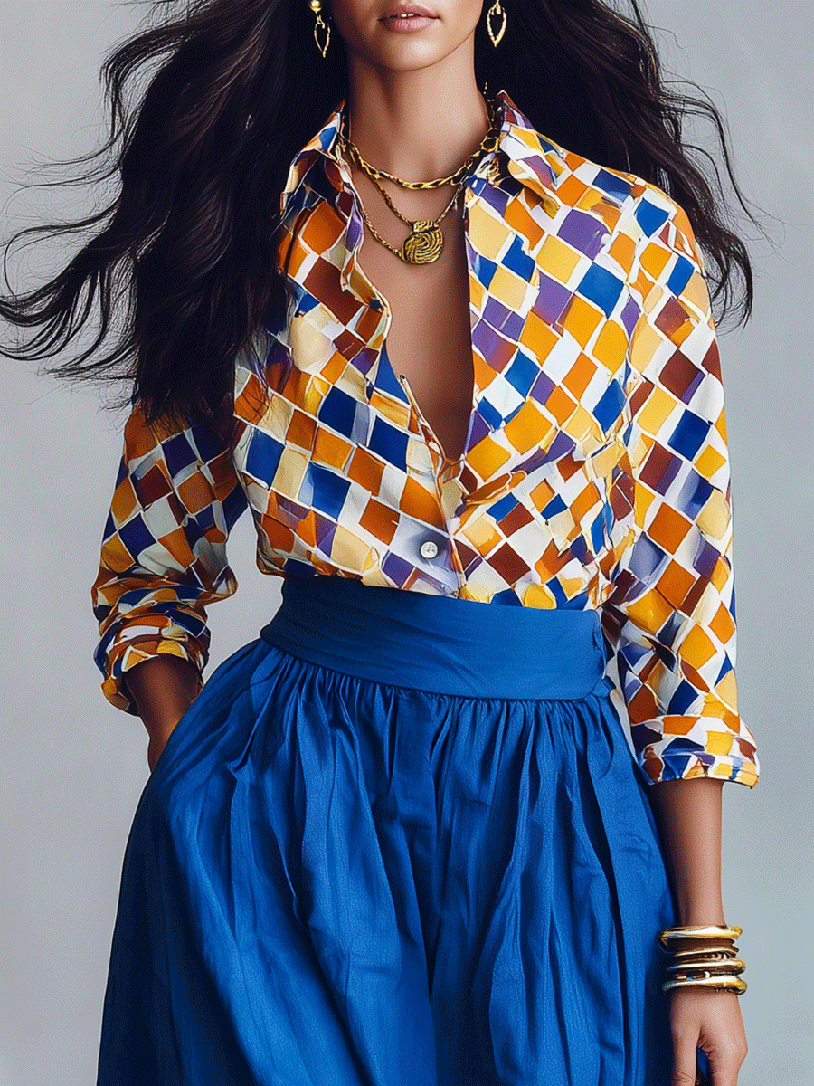 Elegant Vacation Mediterranean Blue Two-Piece Boho Set