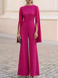 Split Cape Sleeve Wide-Leg Jumpsuit