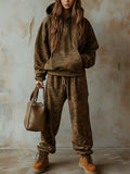 [24-hour shipping out]Fashion Retro Hooded Camouflage Sweatshirt and Leggings Two-piece Suit