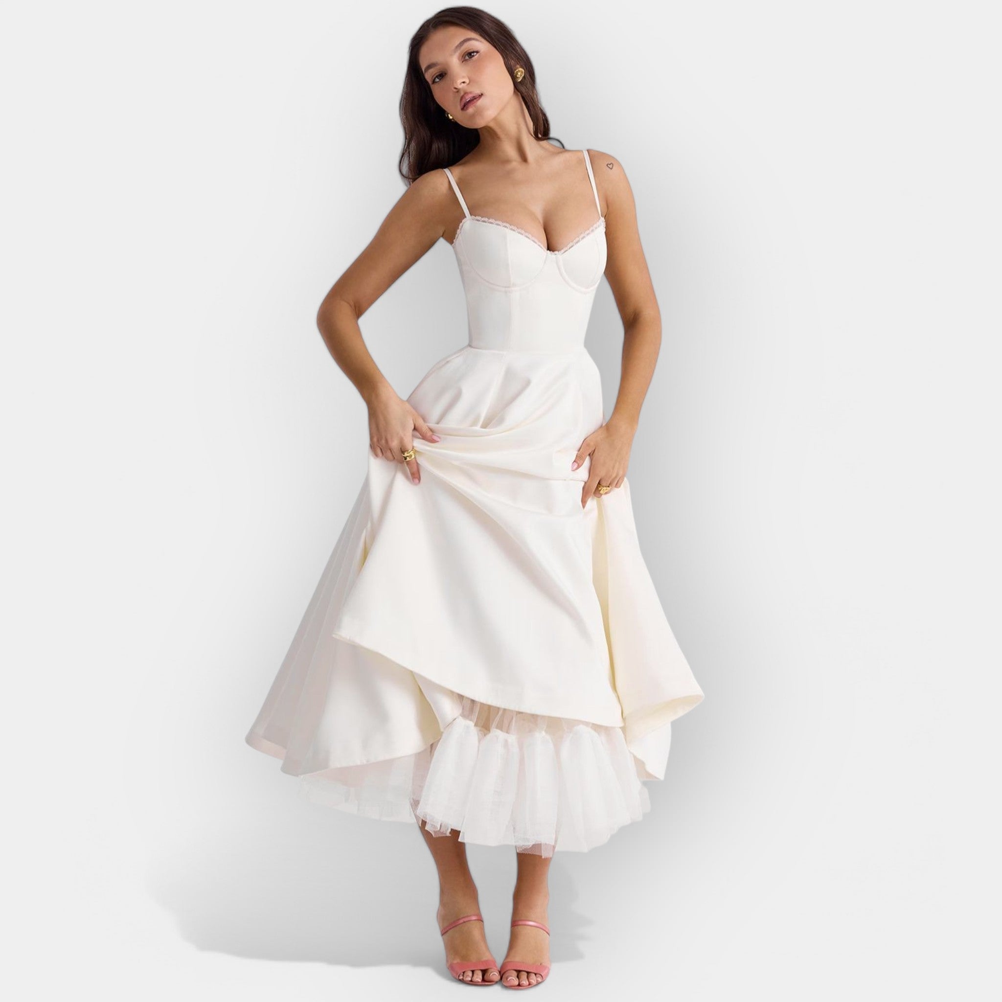 Simple White Midi Dress