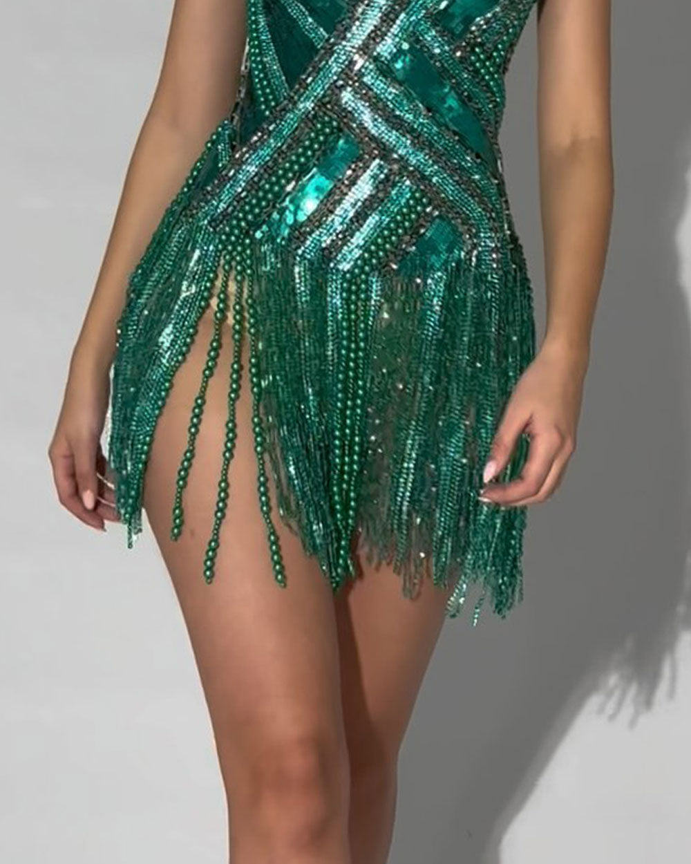 Sexy Beaded Sequin Mini Dress