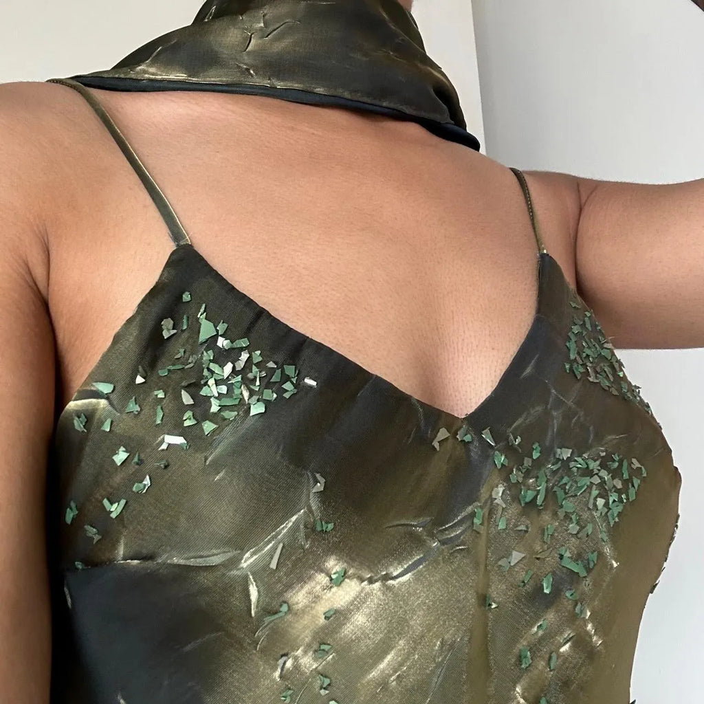 Women's Blue and Green Dress
