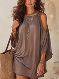 Modern Taupe Cold-Shoulder Blouse