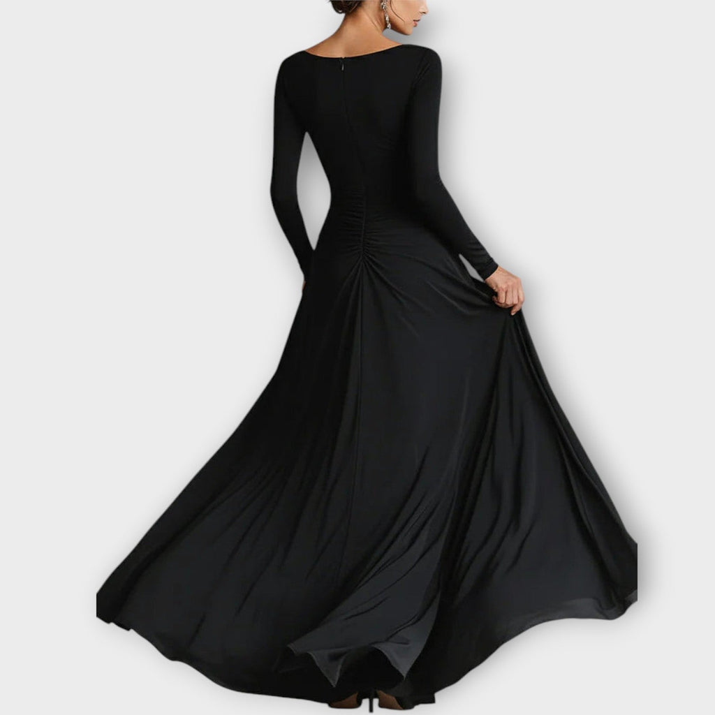 Elegant Long-Sleeve Evening Gown