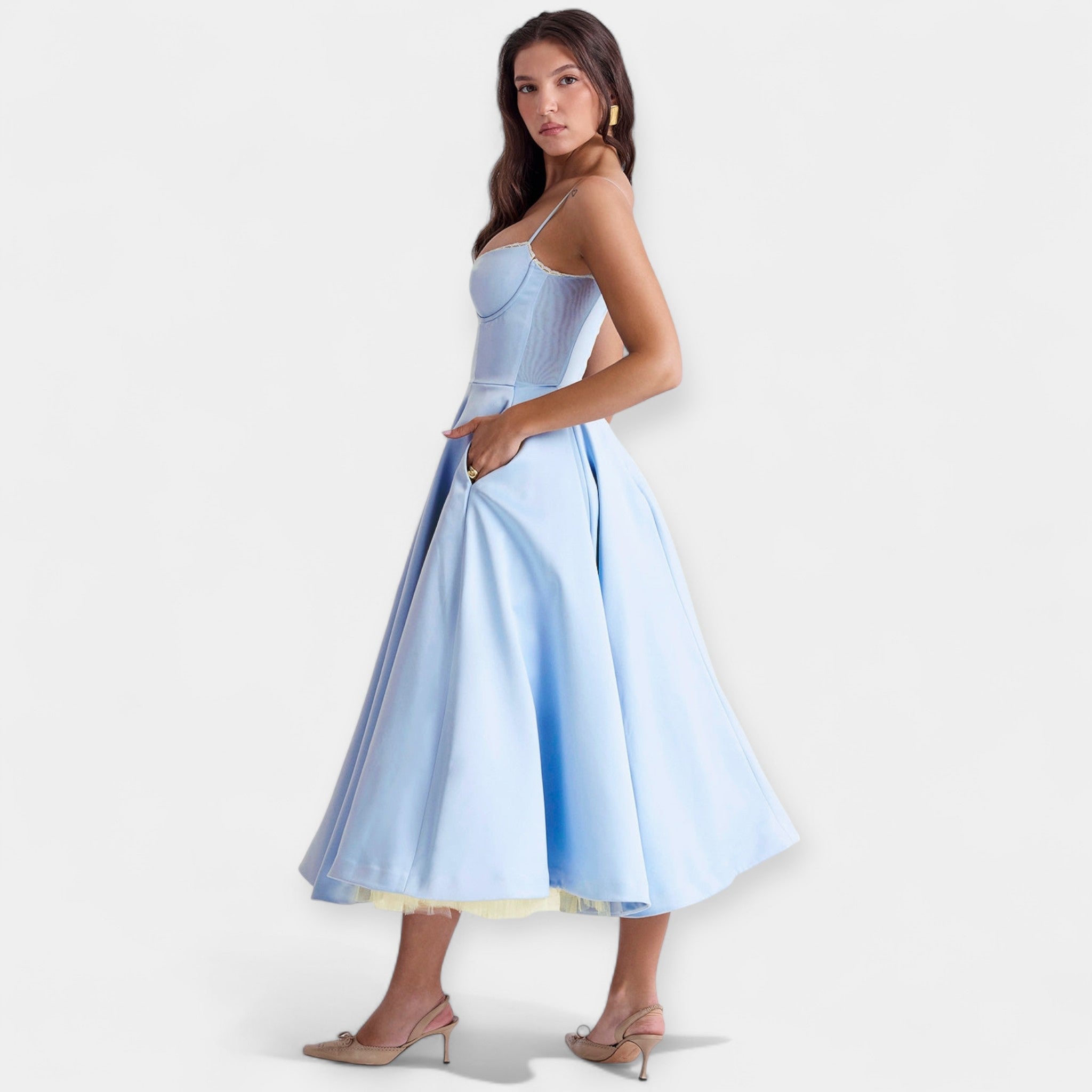 Midi Dress with Tulle and Style