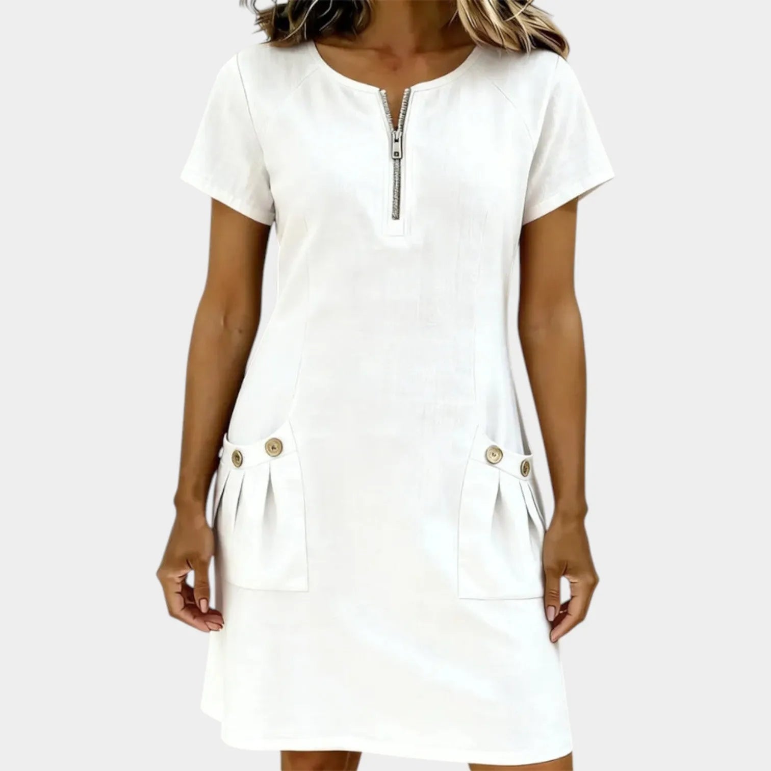 Everyday Zip-Front Mini Dress
