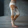 Vintage Viking Tree Of Life Celtic Knot Art Knit Jacquard Cozy Leggings