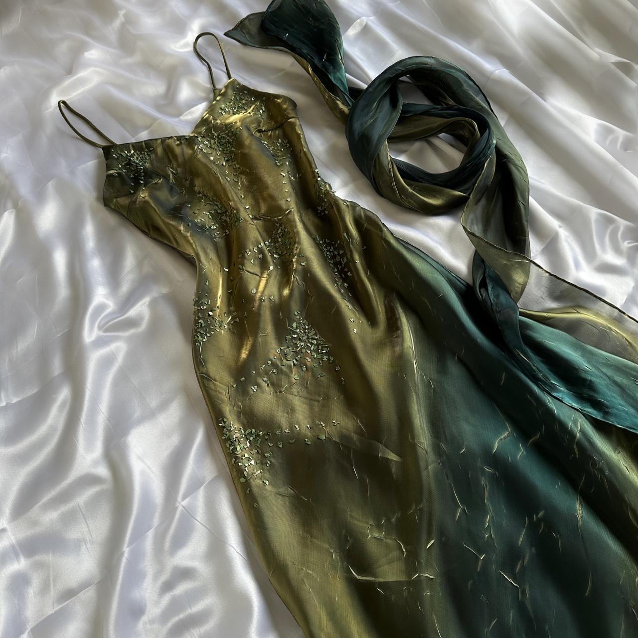 Women's Blue and Green Dress