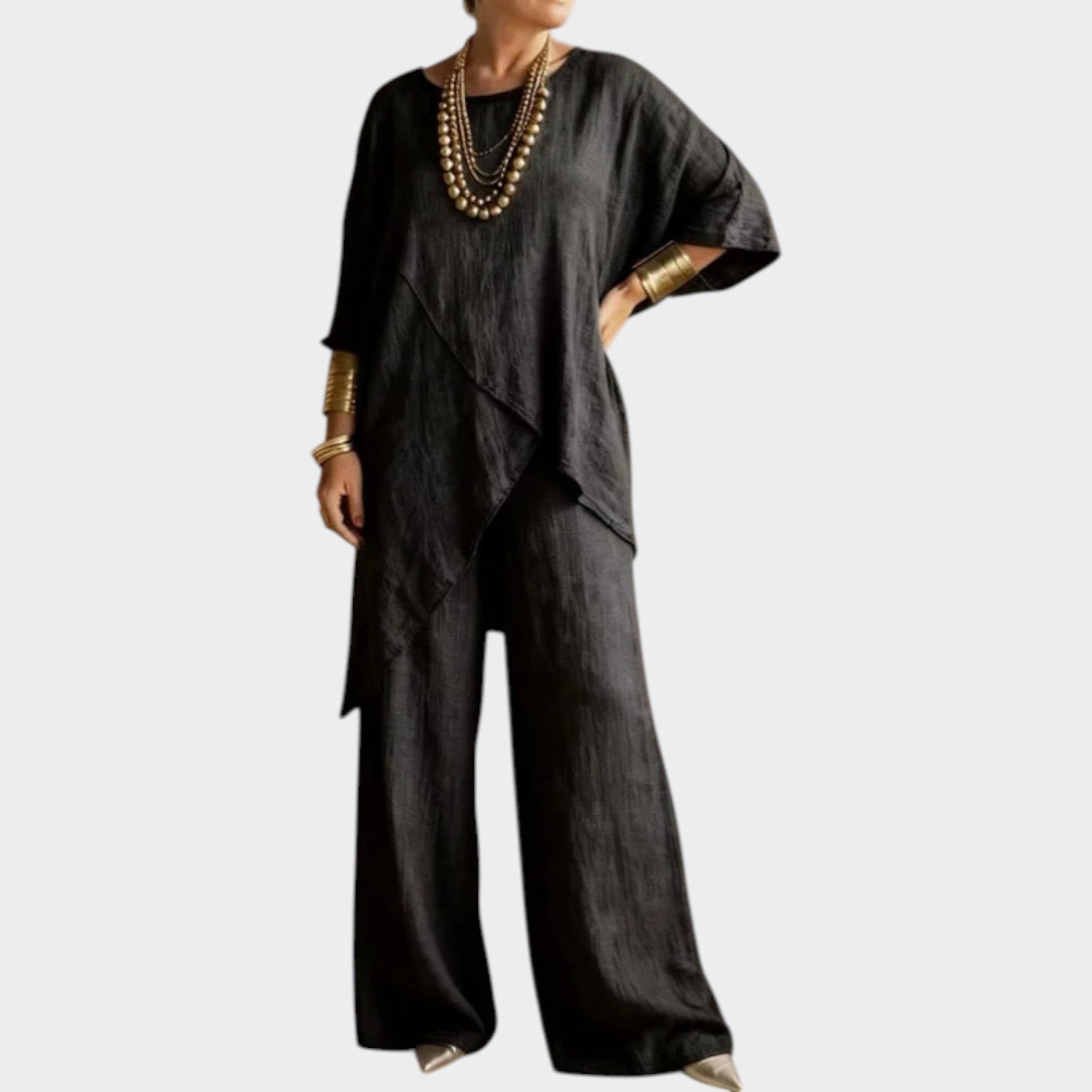 Relaxed Asymmetrical Two-Piece Set