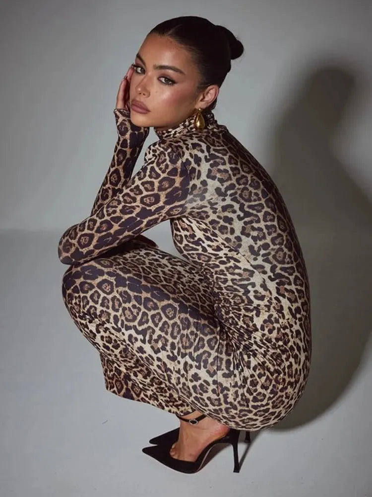 Leona Leopard Print Maxi Dress–Bold & Elegant Eveningwear