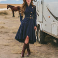 Women's Retro Western Collar Slim Fit Dress