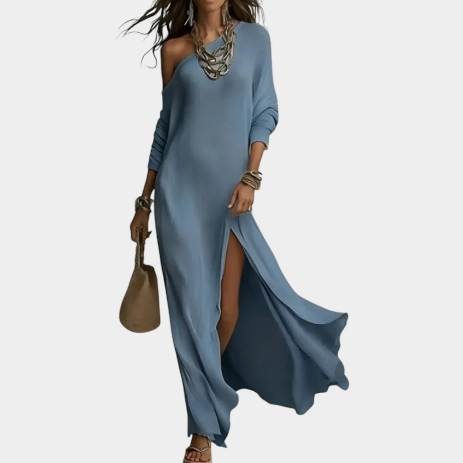 One-Shoulder Split Maxi Dress