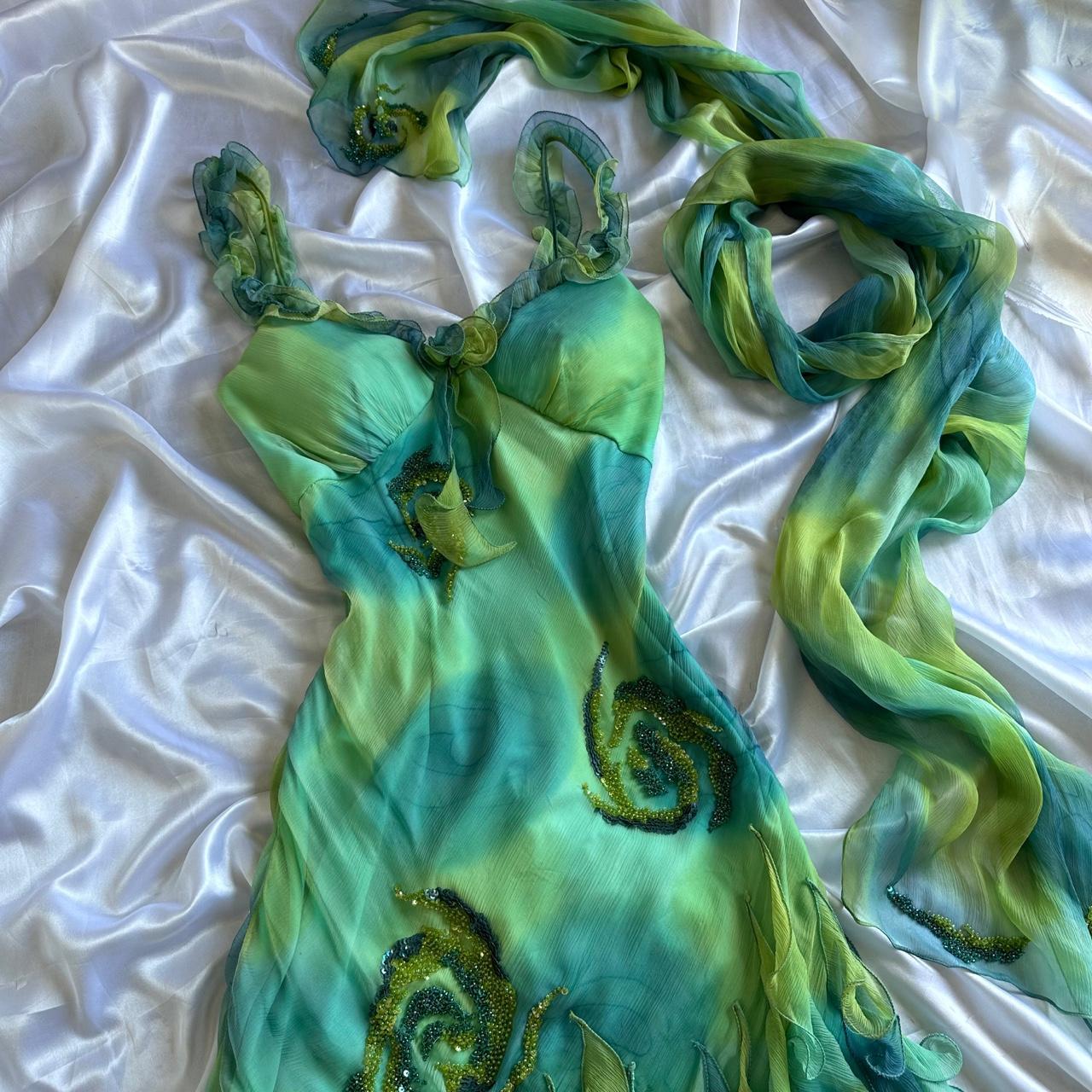 Women's Green and Brown Dress