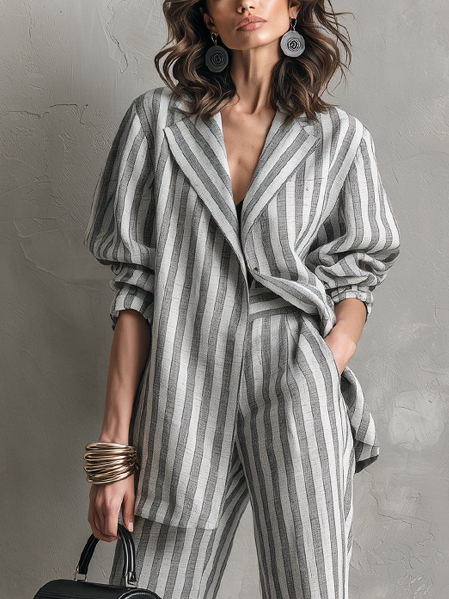 Bohemian Gray Striped Suit