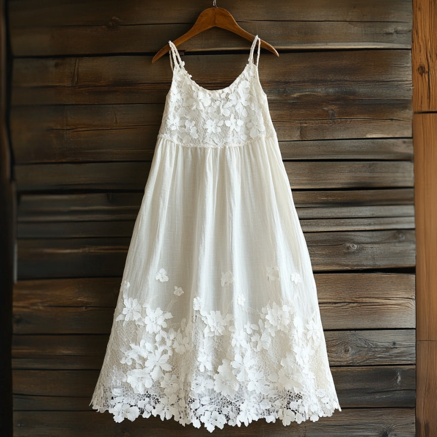 Vintage Floral Lace Art Suspender Skirt