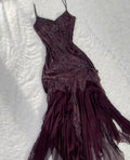 Vintage Spaghetti  Straps Long Prom Dress Party Gown Evening Dress      25229