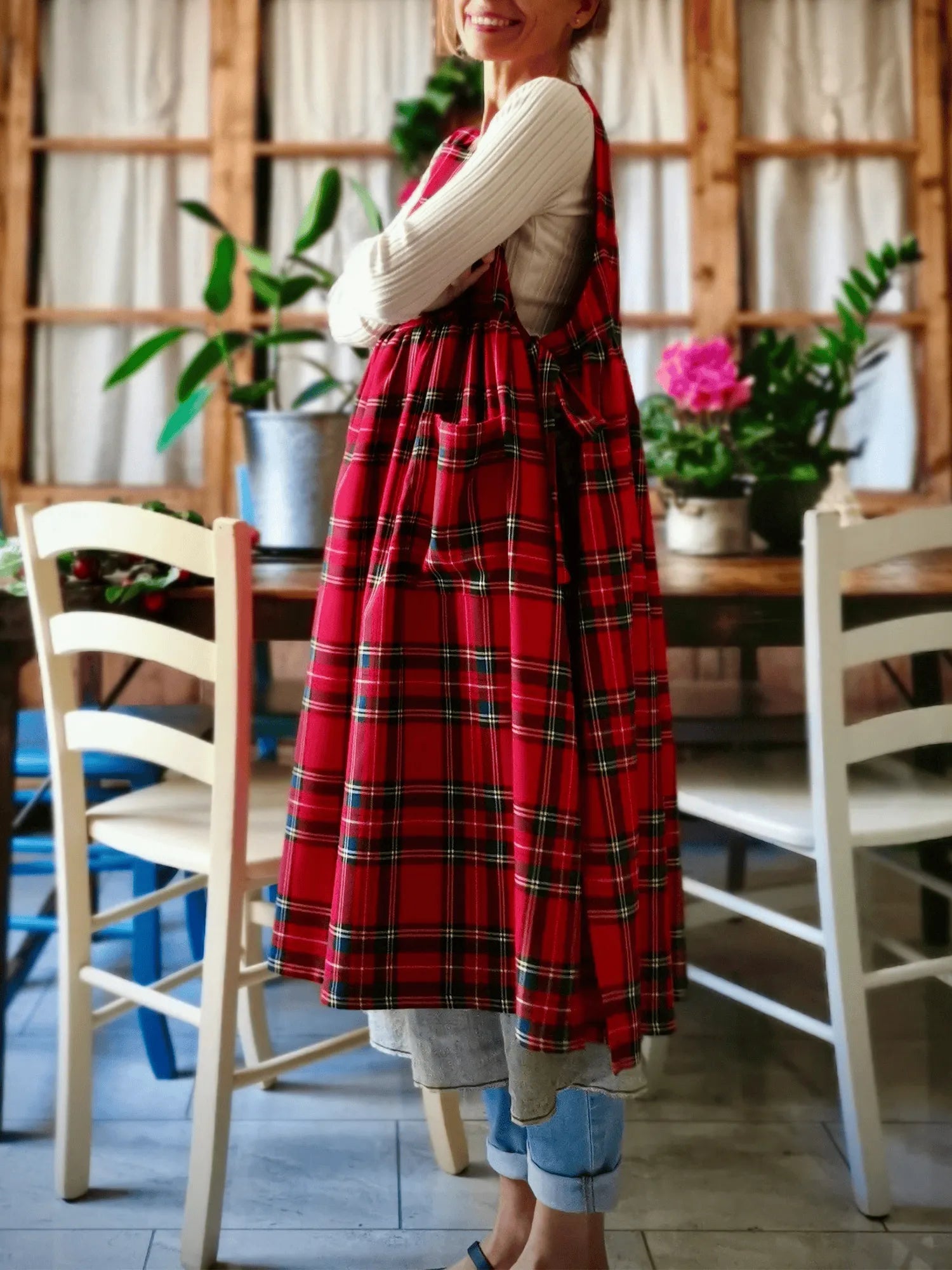 Red Tartan Apron