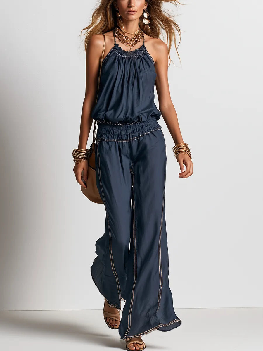 Bohemian Navy Blue Jumpsuit