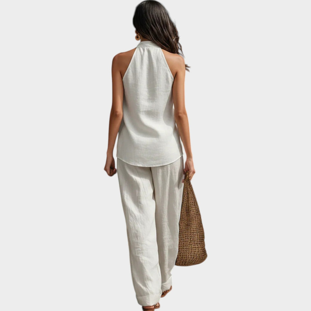 Relaxed Halter Neck Two-Piece Set