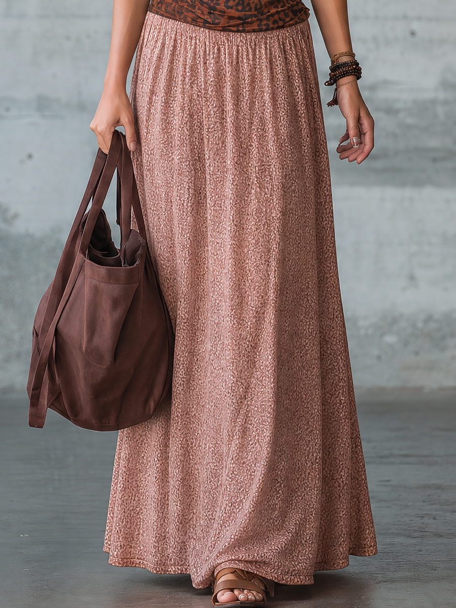 Romantic Blush Printed Maxi Dress