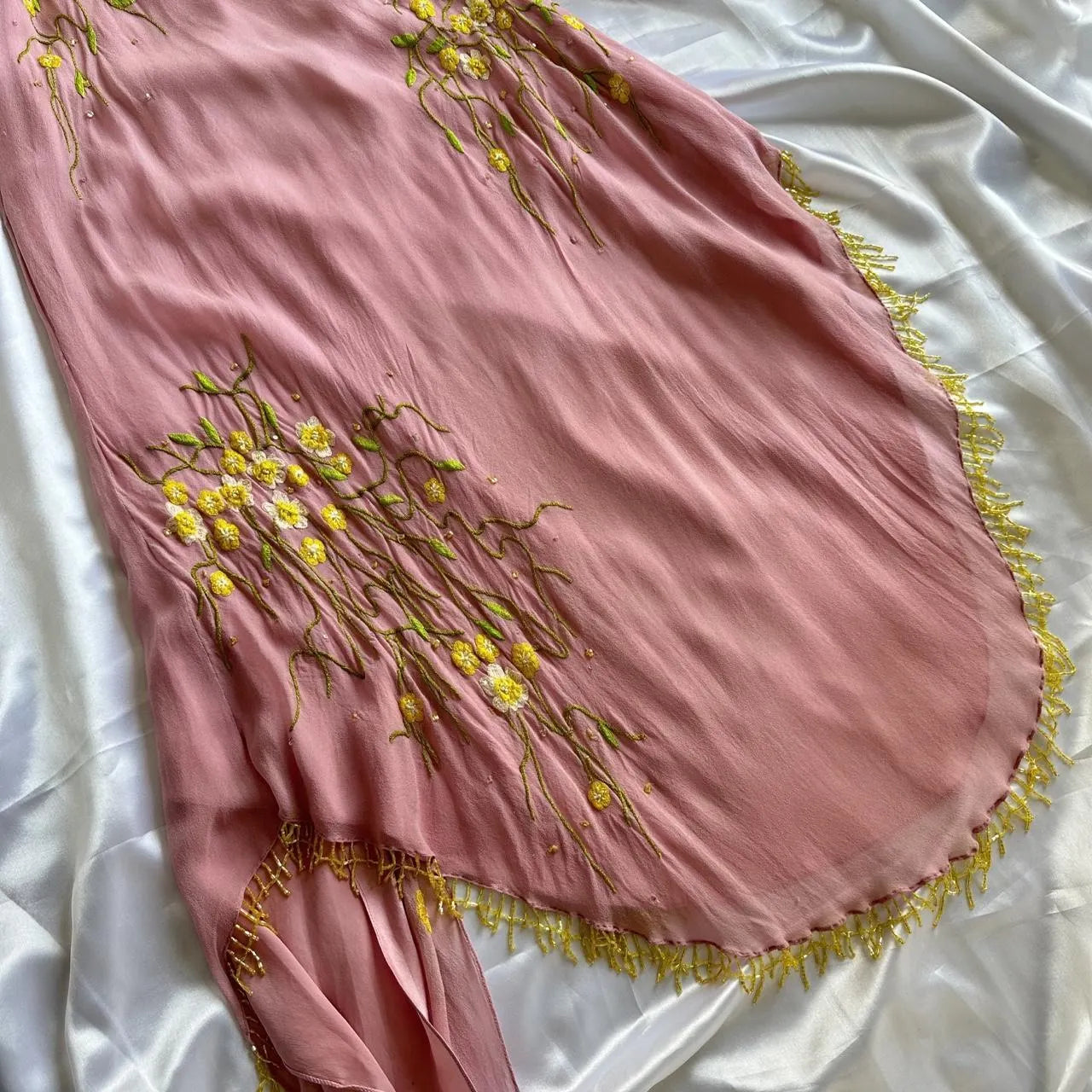 Women's Pink and Yellow Dress