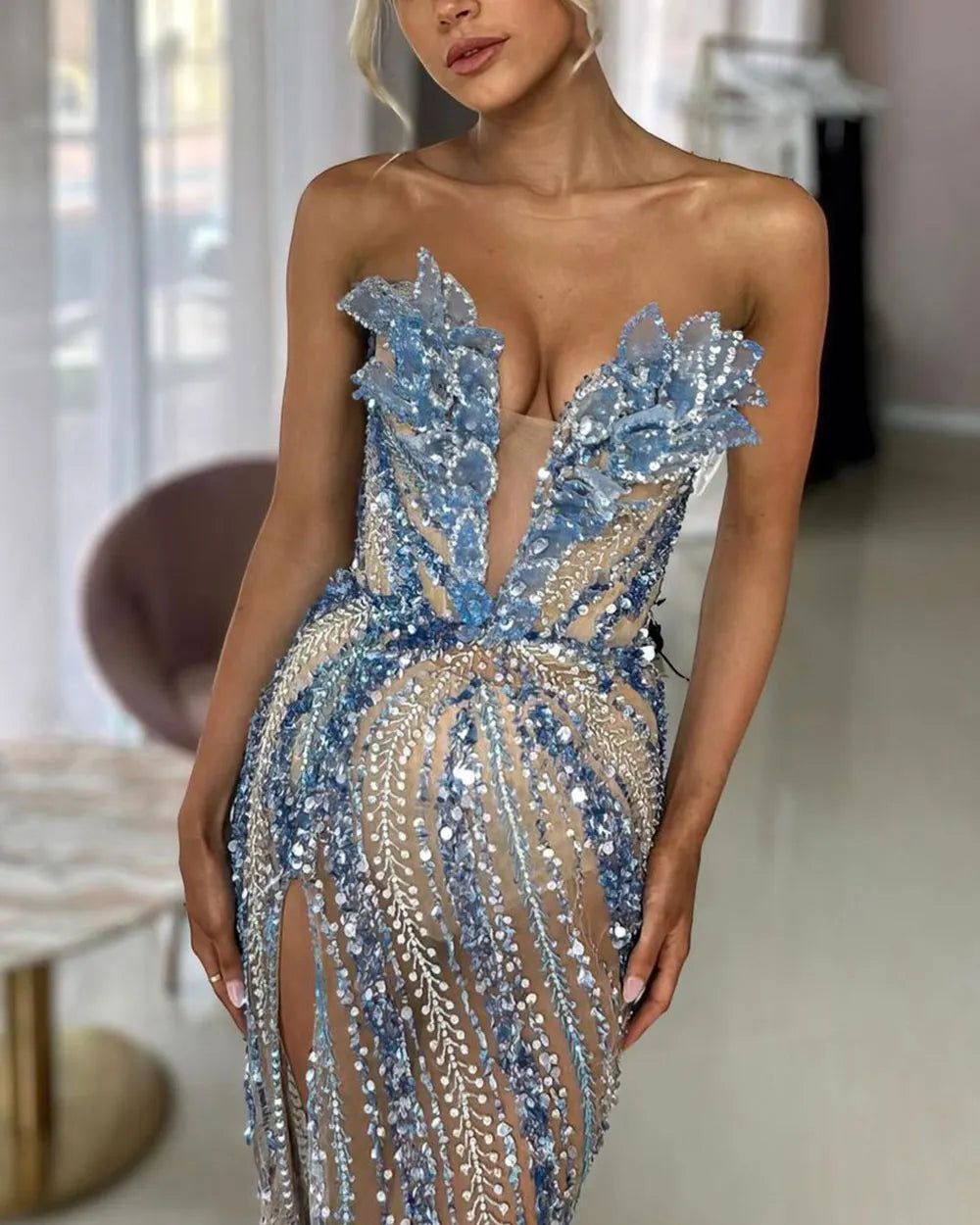 Crystal and Rhinestone Embellished Dress