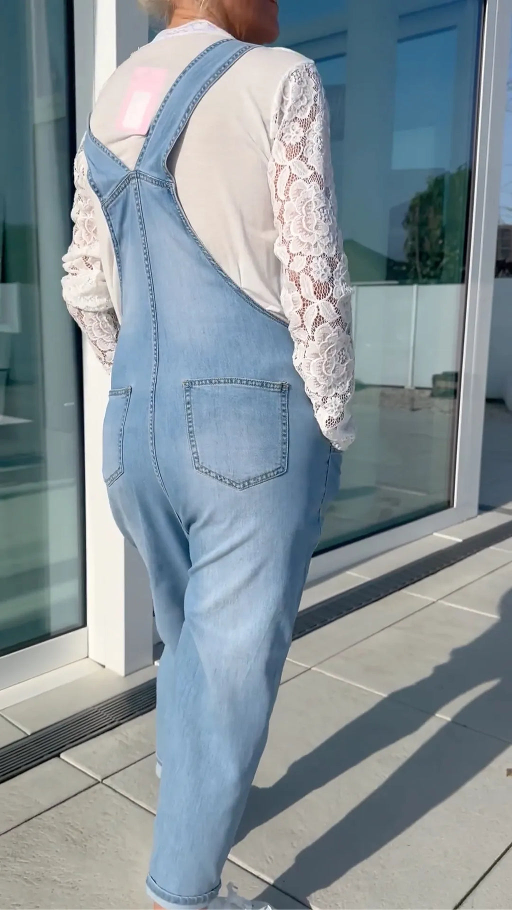 Light Wash Denim Overall Jumpsuit
