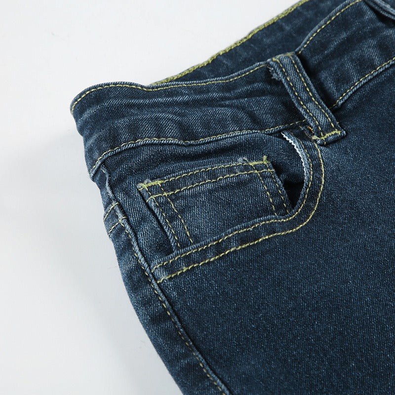 Vintage Bohemian Rose Embroidered Washed Flared Jeans