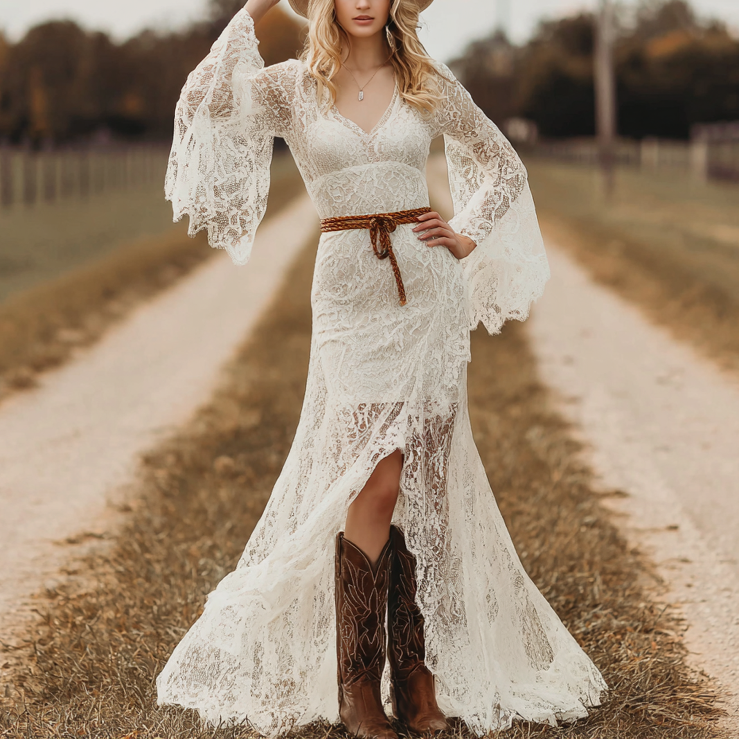 Women's Vintage Bohemian Lace Dress