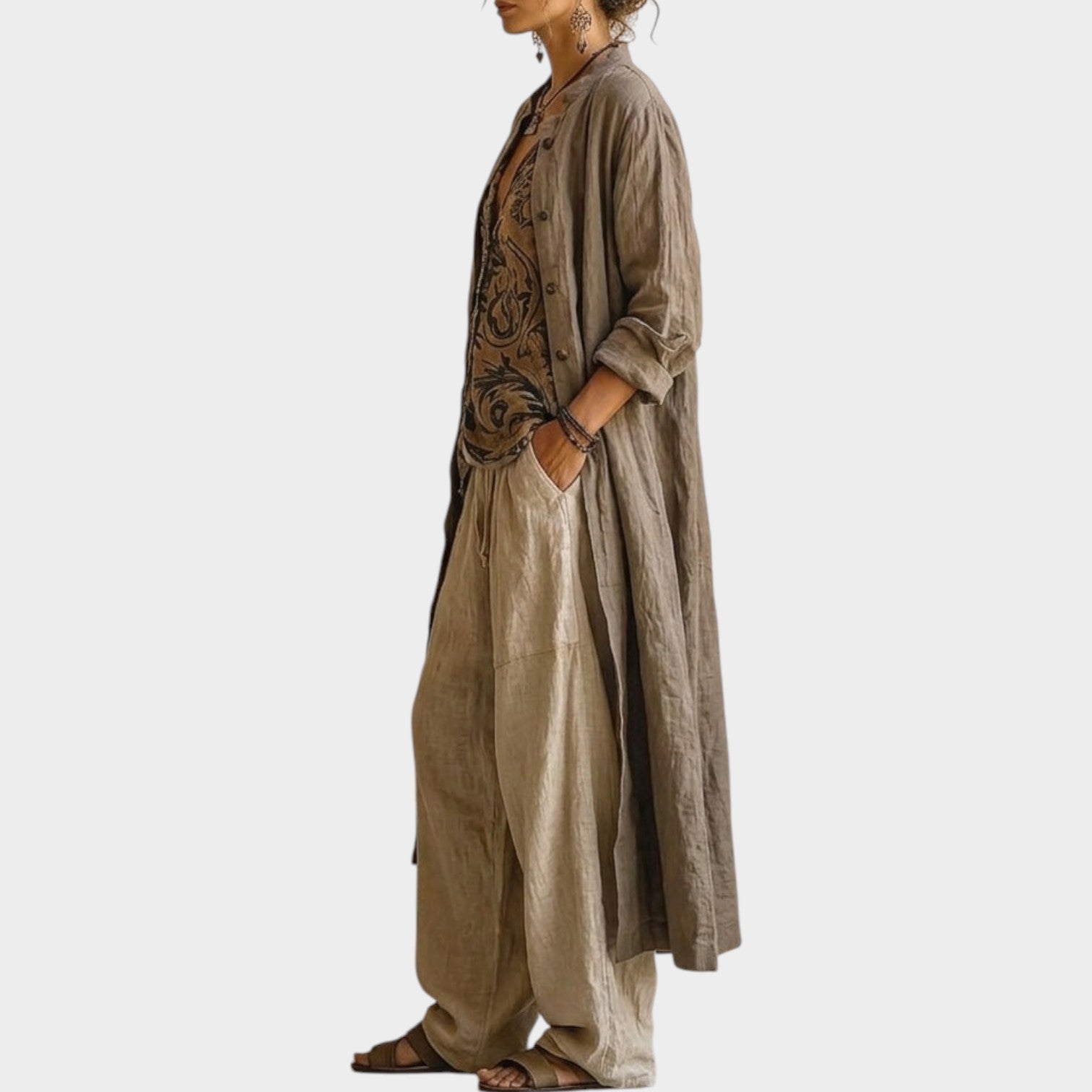 Layered Boho Linen Outfit Set