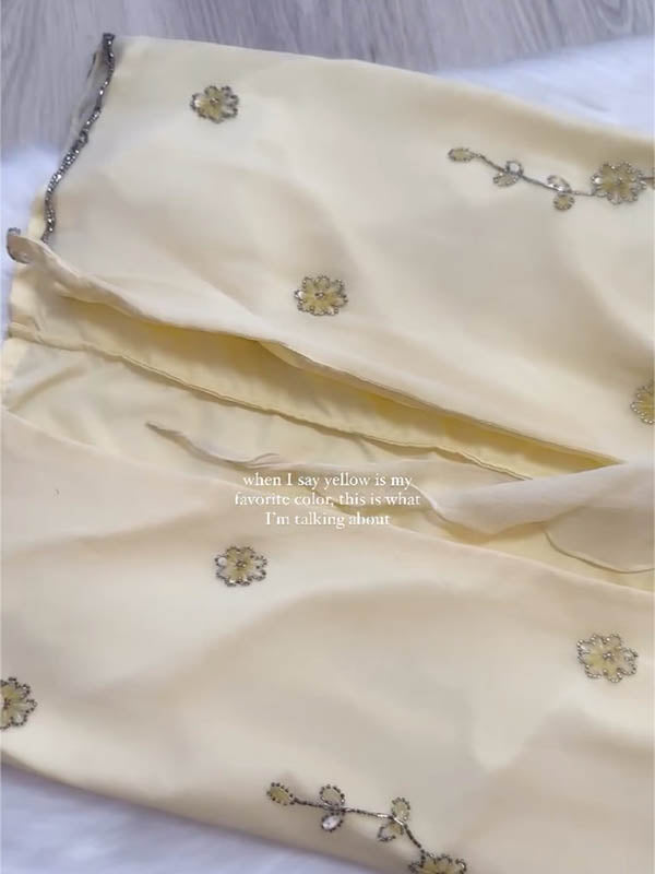 Butter Yellow Beaded Halter Maxi Dress